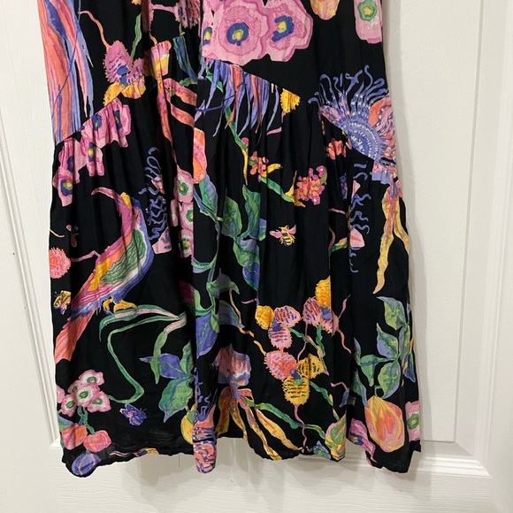 Banjanan Hannah Dress Large Eden Garden Black Print Viscose Maxi $400 - Picture 10 of 12
